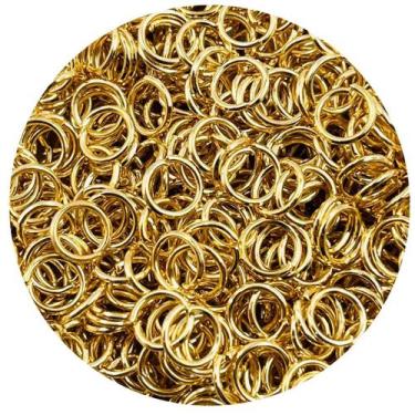 Imagem de Argola Elo Metal Dourado 6mm 5600pçs 500g Chaveiro - Macall