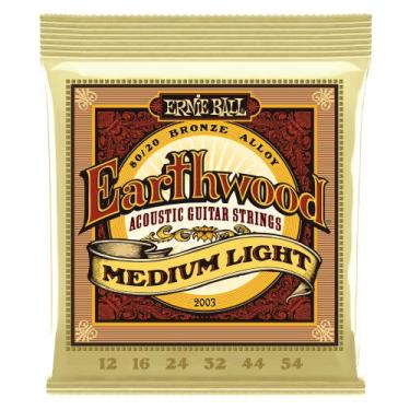 Imagem de Encordoamento para Violão Aço Ernie Ball 012-054 Earthwood Tensão Medi