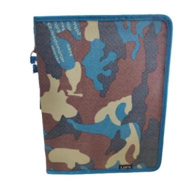 Imagem de Fichário Caderno Escolar Divisória Argola Camuflado Exército - Lins