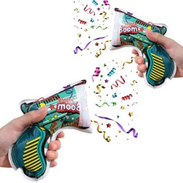 Imagem de Kit 2 Lança Confetes Inflavel Boom Estouro Colorido Festas - Pais e fi