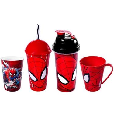 Imagem de Copo do SpiderMan Coleção Homem Aranha com Copos Shakeira e Caneca - 4