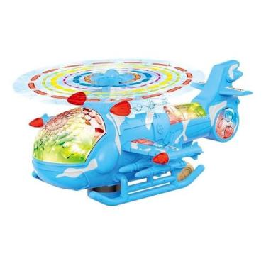 Imagem de Brinquedo Infantil Helicóptero Com Luzes E Som Bate E Volta (Azul) - t