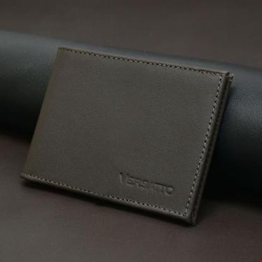 Imagem de Carteira Masculina Couro Legítimo Versatto Slim Leve, Marrom