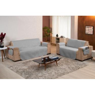 Imagem de Protetor sofa franciele 3x2 lugares - ibitinga confecçoes, Cinza