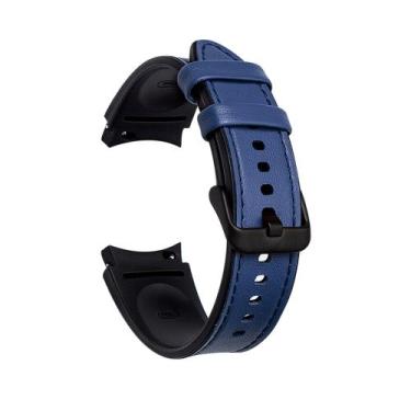 Imagem de Pulseira Exclusiva de Silicone com Couro para Galaxy Watch4 Watch 4 Wa