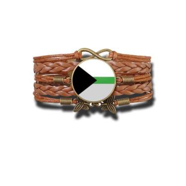 Imagem de Pulseira Feminina Bandeira do Orgulho Demirromântico Ajustável - RECAN