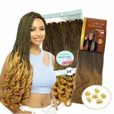 Imagem de Kit 1 Boho Curl Fibra Premium + 1 Jumbo P/ Gypsy Braids 400Gr - Rass H