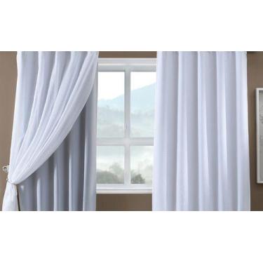 Imagem de Cortina Voil 8,00m X 2,60m Com Forro Blecaute P/trilho Suiço - Chrisne