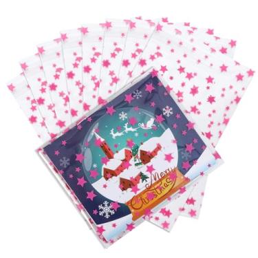 Imagem de COQOFA Sacos de celofane autovedantes de 100 peças de 12,7 cm x 17,7 cm de estrela, sacos de doces transparentes para biscoitos, sacos de presente de celofane resseláveis, sacos de presente de celofane sacos de plástico OPP para lembrancinhas de festa para padaria, casamento, aniversário, chá de beb