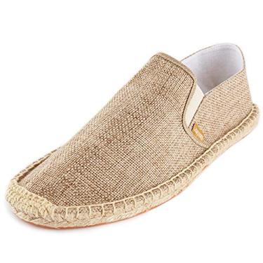 Imagem de Alexis Leroy Alpargatas rasteiras masculinas de lona sem cadarço, Damasco clássico, 7-7.5