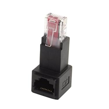 Imagem de chenyang RJ45 8P8C FTP STP UTP Cat 5e LAN Ethernet Adaptador de conector de extensão de rede 90 graus angular para baixo