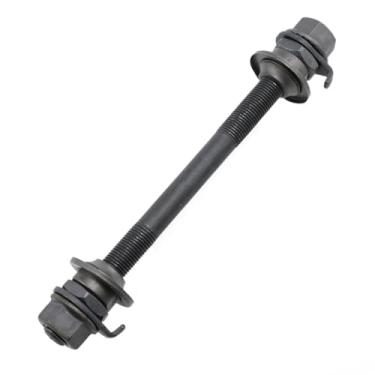 Imagem de Meuey Lyot Eixo de bicicleta 140 mm Eixo dianteiro de várias velocidades para bicicleta, eixo de 3/8 polegadas, preto, 26TPI, kit de arruela de porca de bloqueio cônico - 1 peça