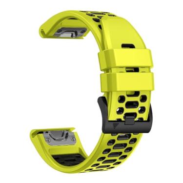 Imagem de WIIKAI Pulseiras de substituição para relógio, compatíveis com Garmin Fenix 8 51 mm/Garmin Fenix 7X/7X pro/Fenix 6X GPS/6X PRO pulseira de silicone de substituição. (verde, preto, 26 mm)
