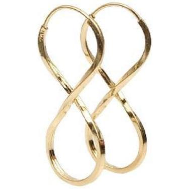 Imagem de Brinco Argola Infinito Torcido 2,50Cm Em Ouro 18K