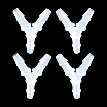 Imagem de ANPTGHT Encaixe de farpa de mangueira de 1/5.1 cm igual farpado em forma de Y tubo de plástico de 3 vias União adaptador de emenda para tubo de oxigênio doméstico combustível gás líquido ar (pacote