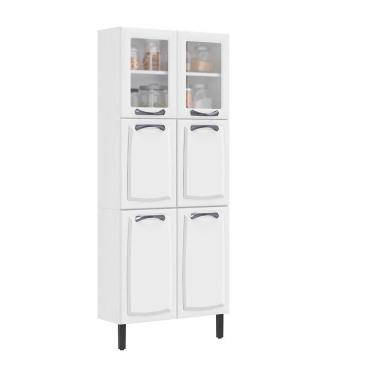 Imagem de Paneleiro Itatiaia Em Aço Branco 6 Portas 2 Vidros New Premium