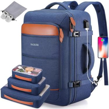 Imagem de Mochila de viagem Bagsure, bagagem de mão de 42 l, mochila expansível aprovada para voo, mochila para notebook, Large, Viagens