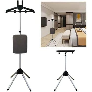 Imagem de Tábua de passar roupa dobrável vertical Tábua de passar roupa portátil com cabides de altura ajustável, fácil de transportar, adequada para quarto, escritório, lavanderia