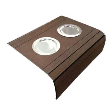 Imagem de Esteira Para Braço Sofá Com Porta Copos De Alumínio Tabaco. - MA SORPR