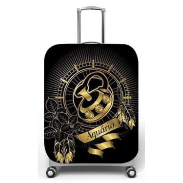 Imagem de Capa para mala de viagem M, medidas max C40x A59 x P27cm Aquario Preto