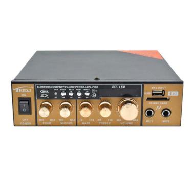 Imagem de Amplificador De Som Com Bluetooth Karaoke Fm Usb Mp3 110v Controle  - 