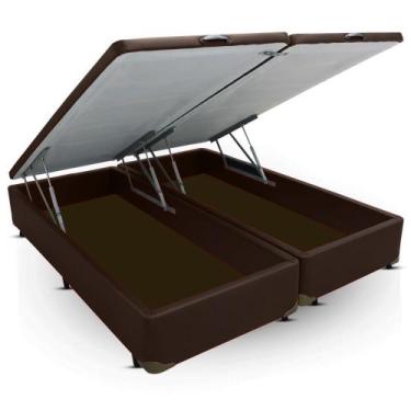Imagem de Cama Box KING SIZE Baú Corano Marrom - 193x203 - MGA, 193x203