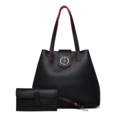 Imagem de Bolsa GABI Feminina Preta Marca Josy Anny Tira Colo De Ombro + Carteir