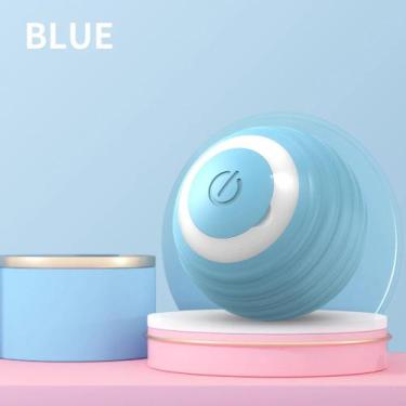 Imagem de Bolinha interativa gravitacional recarregável para gato - pets, Azul