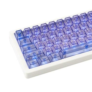 Imagem de GEKUCAP Custom PC Keycaps 157 Keys, Transparent PC Material Keycap Cherry Profile, Minimalist Purple Keycaps for Cherry MX Gateron Kailh Cross Type Switch ANSI Mechanical Keyboard