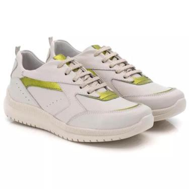 Imagem de Tênis Feminino Couro Branco varias cores F210 - Ranster, Verde, 38