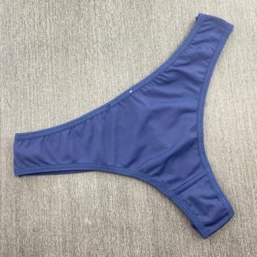 Imagem de Calcinha Lisa Fio Duplo Asa Delta Não Marca - Beleza Brasileira, Azul 