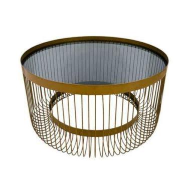 Imagem de Mesa de Centro Redonda Metal Aramado Design Moderno Circulo - LUXdécor