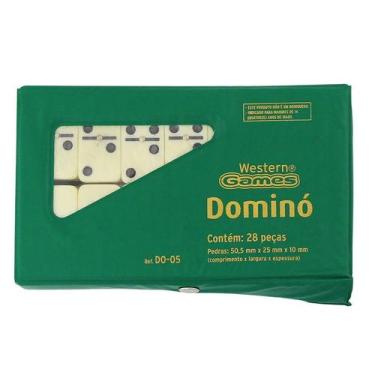 Imagem de Dominó Profissional De Osso - Estojo Com 28 Peças Dominó - Western