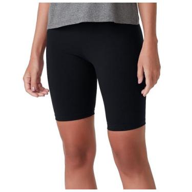 Imagem de Bermuda Feminina Ciclista Caminhada Cotton Malwee P AO XGG, G, Preto