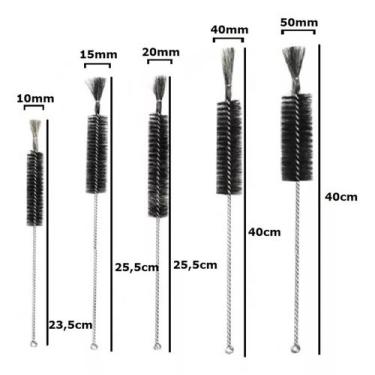 Imagem de Kit Escovas Lavar Vidraria cepilho Escova de crina Diâmetro 10mm 15mm 
