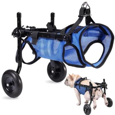 Imagem de Cadeira de rodas para cães para pernas traseiras, carrinhos de cadeira de rodas para cães pequenos com rodas, auxílio à mobilidade com pernas traseiras deficientes, cadeira de rodas leve para suporte