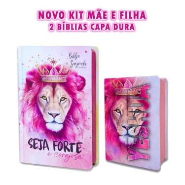 Imagem de Kit Mãe e Filha - 2 Bíblias Com Harpa Capa Dura Feminina - REI DAS BIB