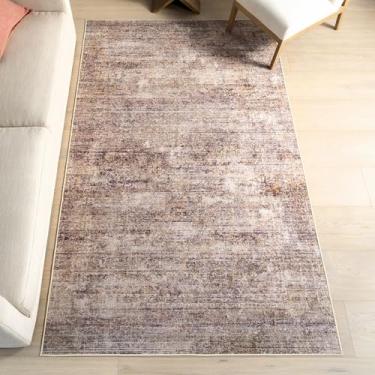 Imagem de nuLOOM Tapete SmartPlus de 1,2 m x 1,8 m com SplashGuard, à prova de derramamento, resistente a manchas, vintage, tradicional, sala de estar, sala de jantar, escritório, cinza claro