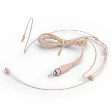 Imagem de PALPEAL Fone de ouvido estéreo de 3,5 mm com trava de parafuso para mochila Sennheiser (microfone de gancho duplo)