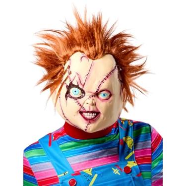 Imagem de Rubies Máscara de vinil 3/4 costurada do filme Bride of Chucky, para adultos, tamanho único para festas temáticas e Halloween, Conforme mostrado., tamanho nico