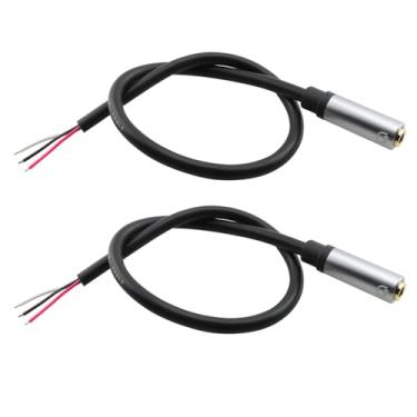 Imagem de E-outstanding 2 cabos de áudio fêmea plugue para abertura de fio desencapado TRS3 cabo de áudio estéreo 3,5 mm para instalação de cabo de áudio, reparo, fones de ouvido, alto-falantes, alto-falantes,