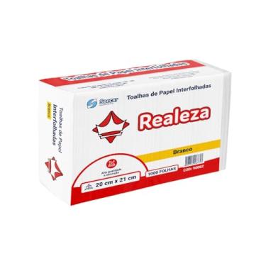 Imagem de Papel Toalha REALEZA Interfolhado Branco 2 Dobras 20x21cm Fardo 1000 Folhas Papel Toa.int.bco.2d 20x21 1000fl Realez