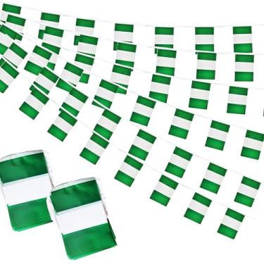 Imagem de Bandeiras da Nigéria Bandeiras Nigerianas Pequenas Mini Cordas Bandeiras 1,8 m 60 Bandeiras Miniatura Bandeiras da Nigéria Banners para Grande Abertura, Festival Olímpico, Grande Abertura Esportiva