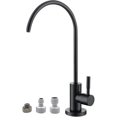 Imagem de OWOFAN RO Torneira Filtro de Água Torneira de Água Potável Torneira de Bebidas para Sistemas de Osmose Reversa Sistema de Filtragem de Água Aço Inoxidável 304 Preto Fosco