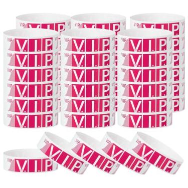 Imagem de PATIKIL Pulseiras de papel VIP para eventos, pacote com 600 pulseiras neon para festas, pulseiras coloridas à prova d'água para identificação de concertos para entrada de bar, fúcsia