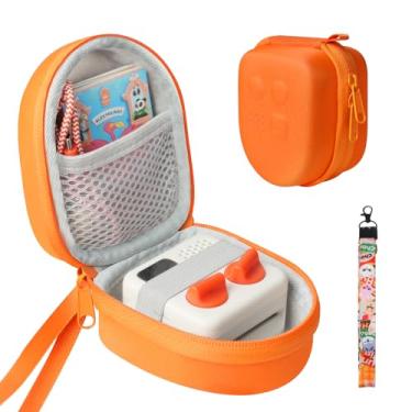 Imagem de sarlar Estojo rígido de viagem compatível com Yoto Mini (versão 2024) e acessórios, estojo de transporte com cordão, comporta reprodutor de música de áudio infantil e até 60 cartões de audiolivro,