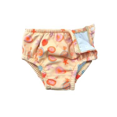 Imagem de weVSwe Fraldas de natação reutilizáveis para bebês com FPS 50+, laváveis, absorventes para recém-nascidos, frutas laranjas, 12 a 18 meses