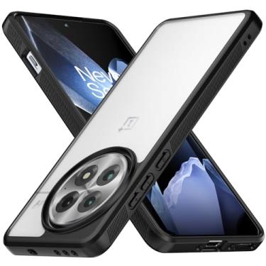 Imagem de Foluu Capa para OnePlus 13 2024, capa traseira rígida fosca translúcida de policarbonato e TPU macio à prova de choque resistente a arranhões para OnePlus 13 5G 2024 (preto)