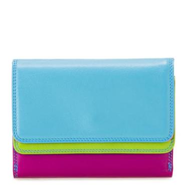 Imagem de mywalit Carteira de couro com aba dupla | 6 compartimentos para cartão de crédito | janela para identidade, bolsos para moedas e caneta | Ligúria | Acessório elegante e compacto para homens e mulheres