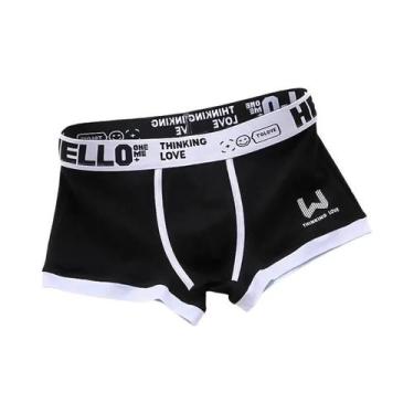 Imagem de Cueca Boxer Masculina de Algodão Confortável e Respirável - Cintura Ma